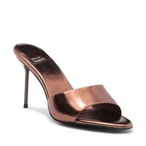 Jeffrey Campbell Metallic Bronze Stiletto Slide Sandals, Size 9, EUC